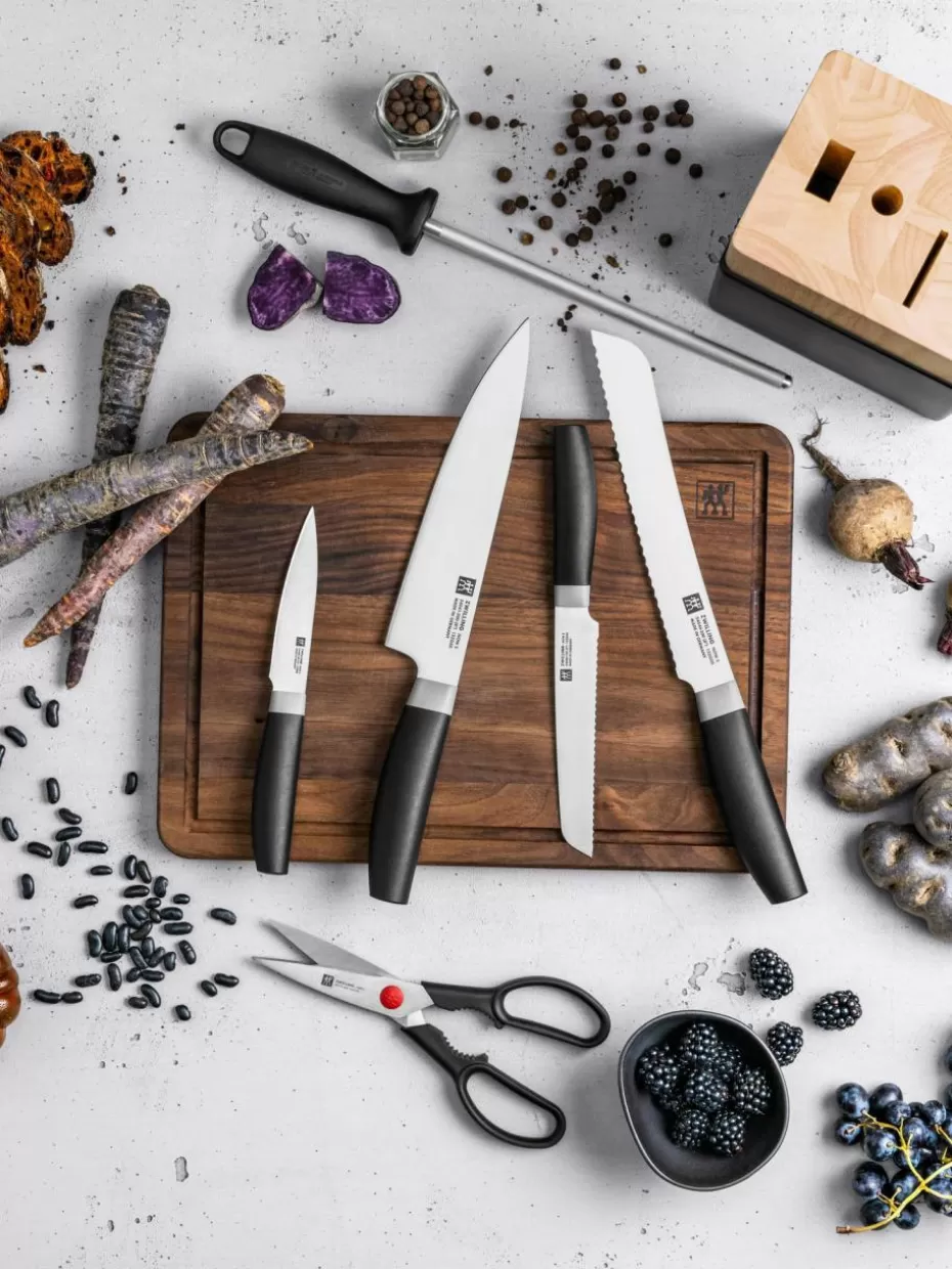 Küchenmesser-Zwilling Messerblock Now aus Kautschukholz, 7er-Set