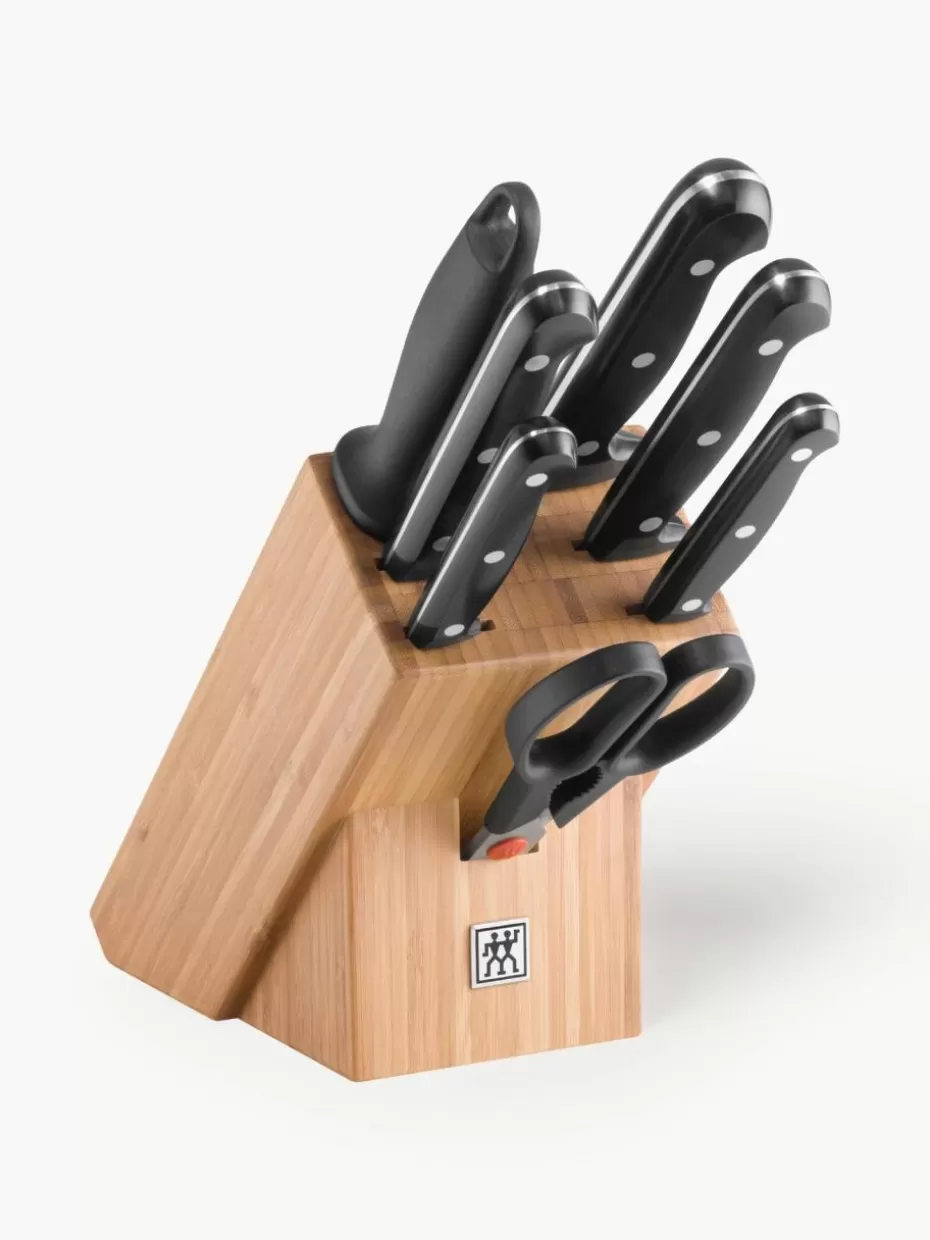 Küchenmesser-Zwilling Messerblock Twin Chef aus Bambusholz, 8er-Set