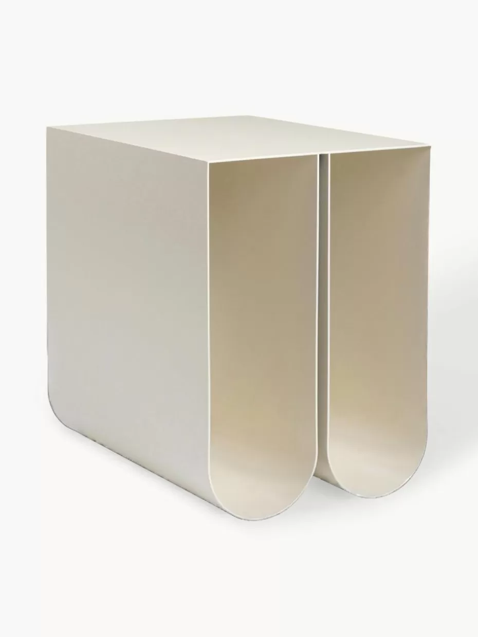 Nachttische | Beistelltische-Kristina Dam Metall-Beistelltisch Curved Hellbeige