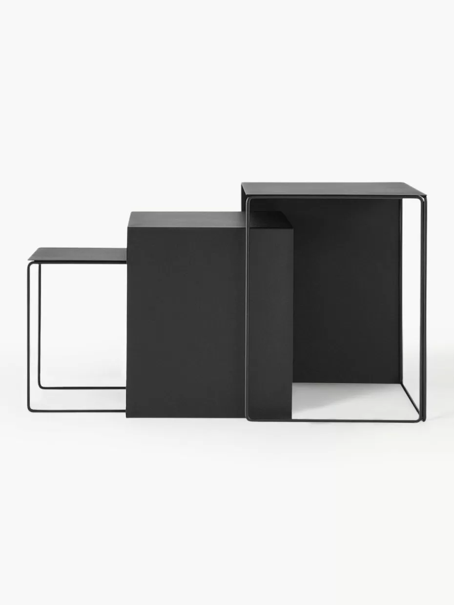 Beistelltische | Couchtische-ferm LIVING Metall-Beistelltische Cluster, 3er-Set Schwarz, matt