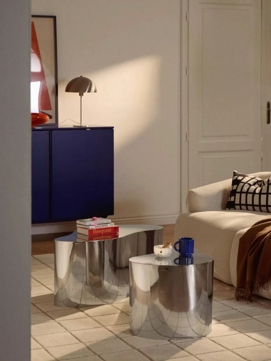Beistelltische-Westwing Collection Metall-Beistelltische Dale in organischer Form, 2er-Set Silberfarben