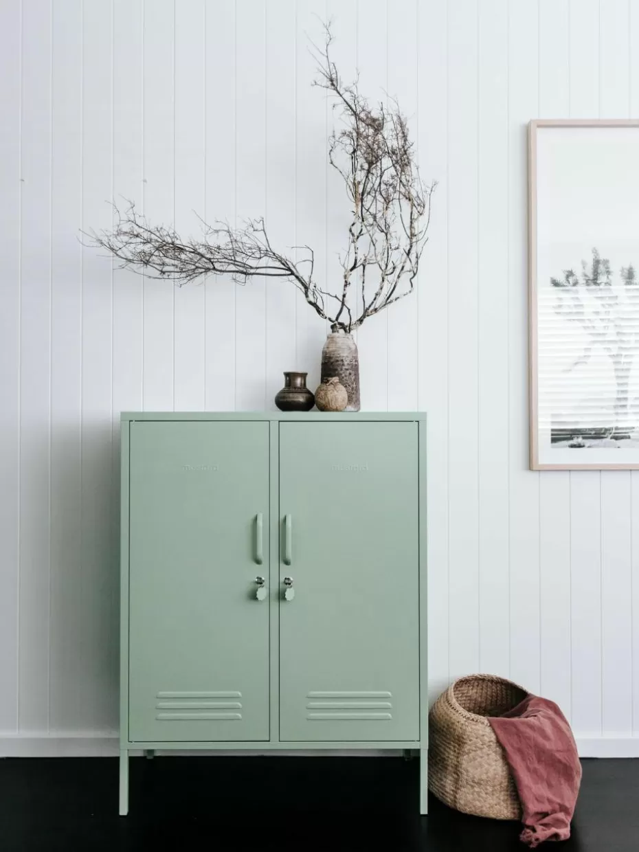 Schränke | Kommoden & Sideboards-Mustard Made Metall-Highboard The Midi Salbeigrün