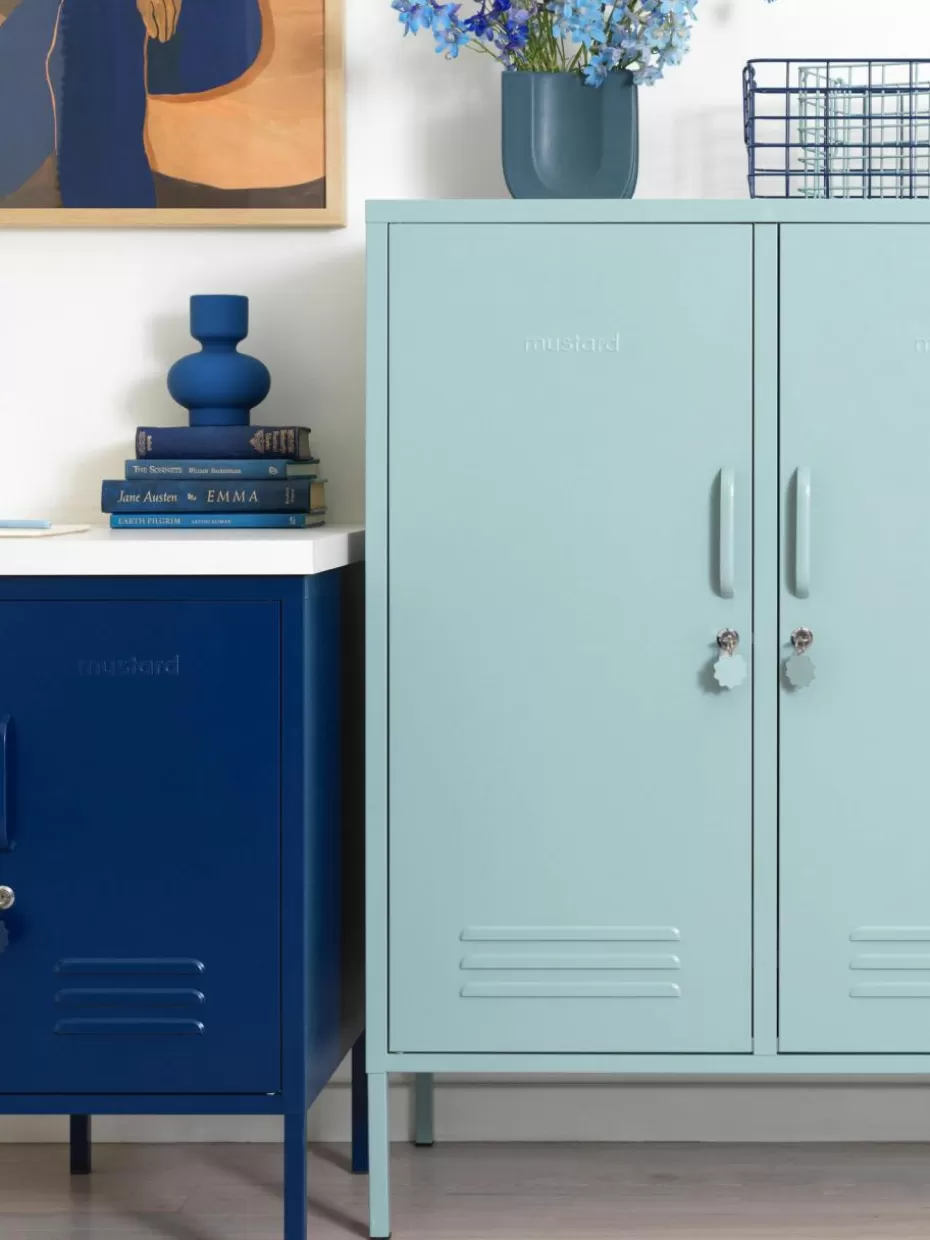 Schränke | Kommoden & Sideboards-Mustard Made Metall-Highboard The Midi Hellblau