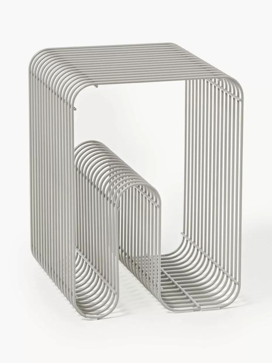 Hocker | Beistelltische-Aytm Metall-Hocker Curva Greige, matt