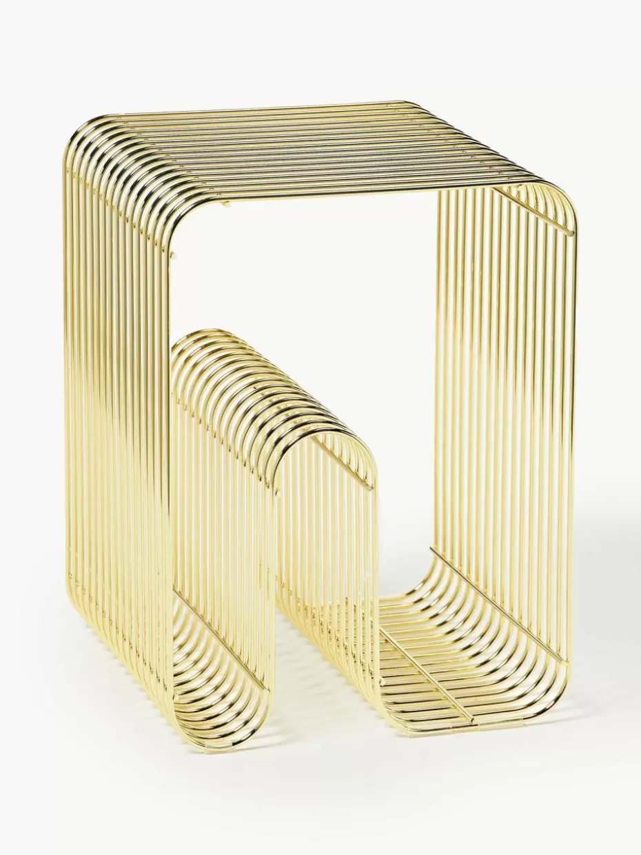 Hocker | Beistelltische-Aytm Metall-Hocker Curva Goldfarben, glänzend