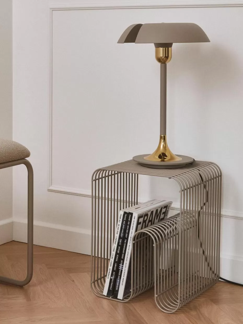 Hocker | Beistelltische-Aytm Metall-Hocker Curva Greige, matt