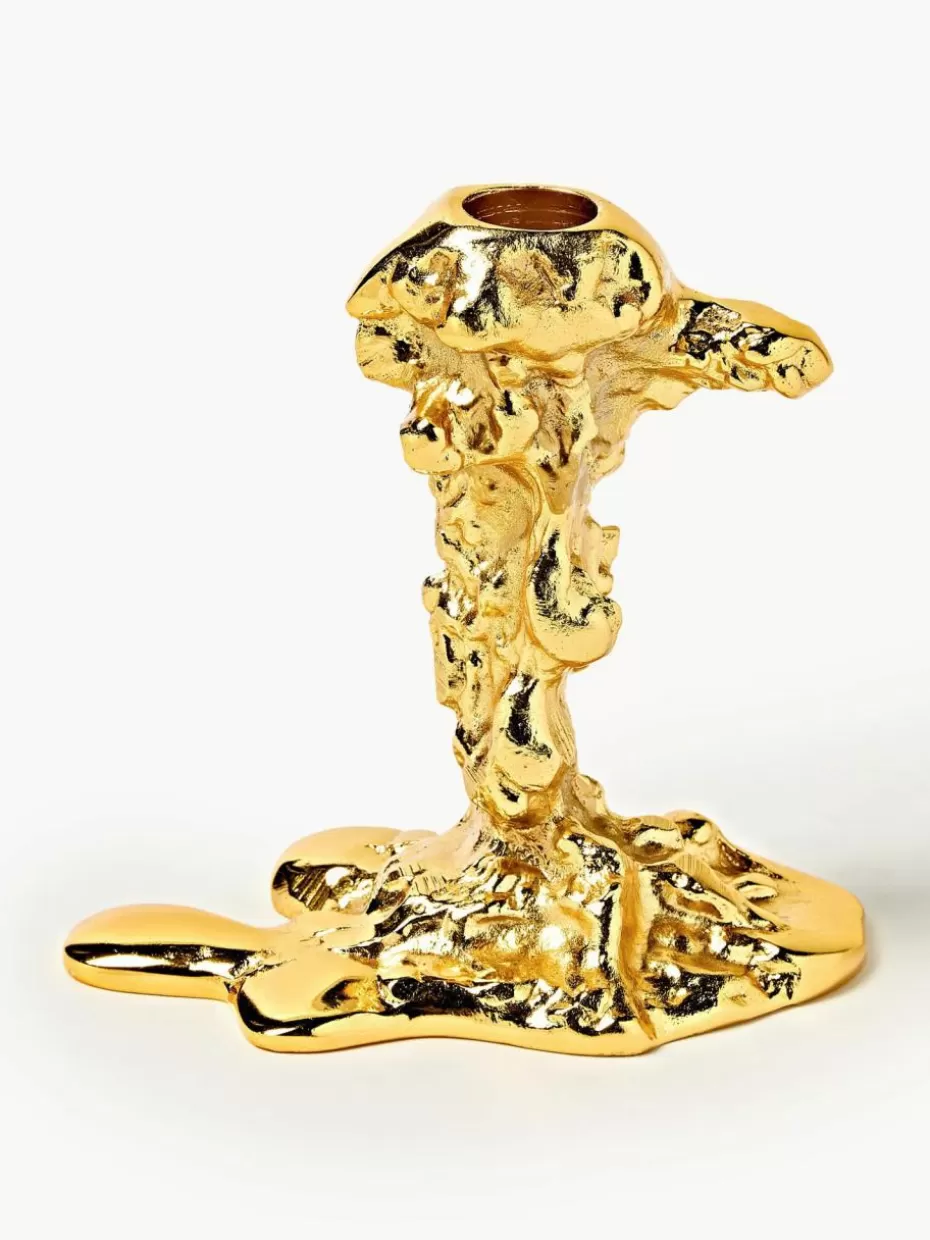 Kerzenständer & Kerzenhalter-Pols Potten Metall-Kerzenhalter Drip Goldfarben