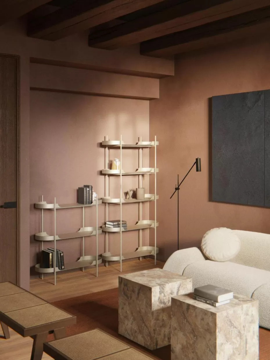 Konsolen-Westwing Collection Metall-Konsole Taru Hellbeige, matt