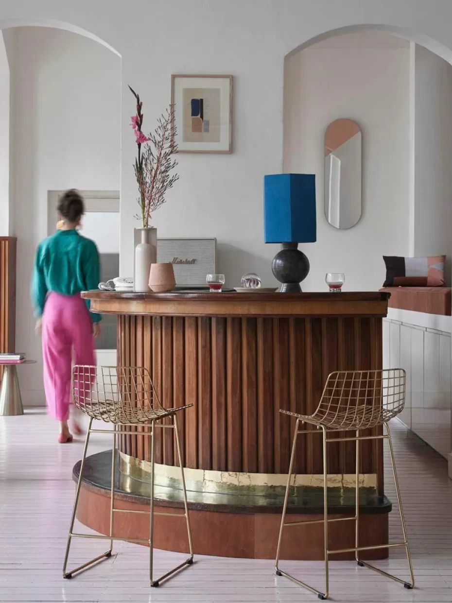 Barhocker-HKLIVING Metall-Thekenstühle Wire, 2 Stück