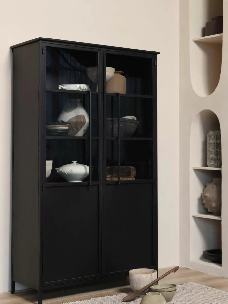 Vitrinen-Westwing Metall-Vitrine Exhibit Schwarz, matt