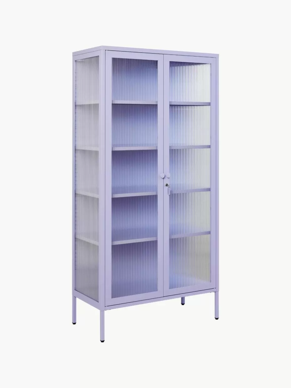 Vitrinen-Mustard Made Metall-Vitrine The Collector mit geriffeltem Glas Lavendel