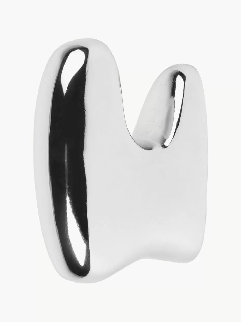 Garderoben-Broste Copenhagen Metall-Wandhaken Roberta Silberfarben, glänzend
