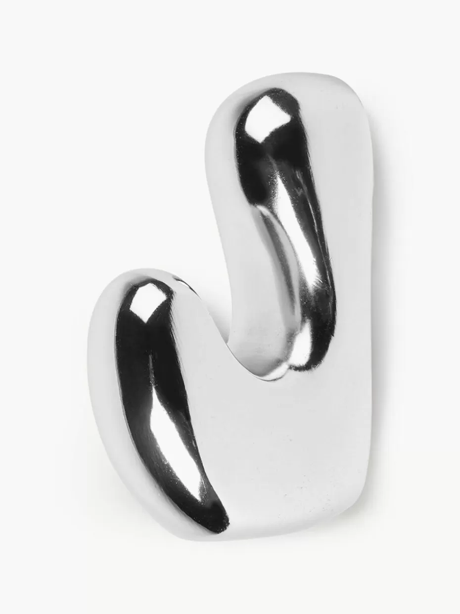 Garderoben-Broste Copenhagen Metall-Wandhaken Roberta Silberfarben, glänzend