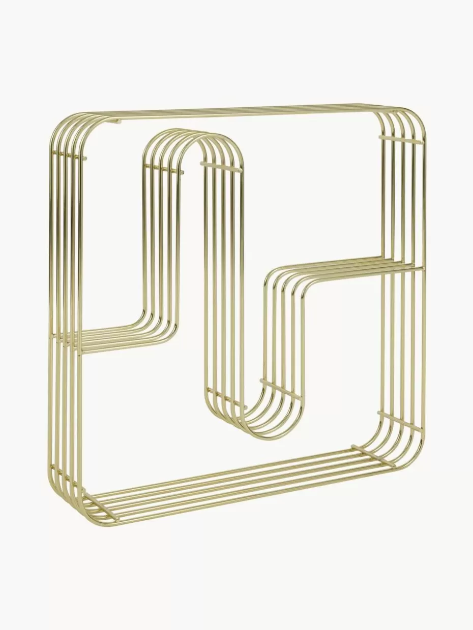 Regale-Aytm Metall-Wandregal Curva Goldfarben, glänzend