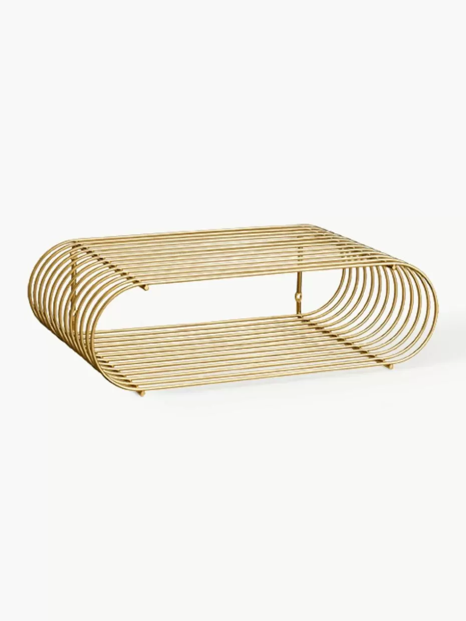 Regale-Aytm Metall-Wandregal Curva, B 40 cm Goldfarben, glänzend