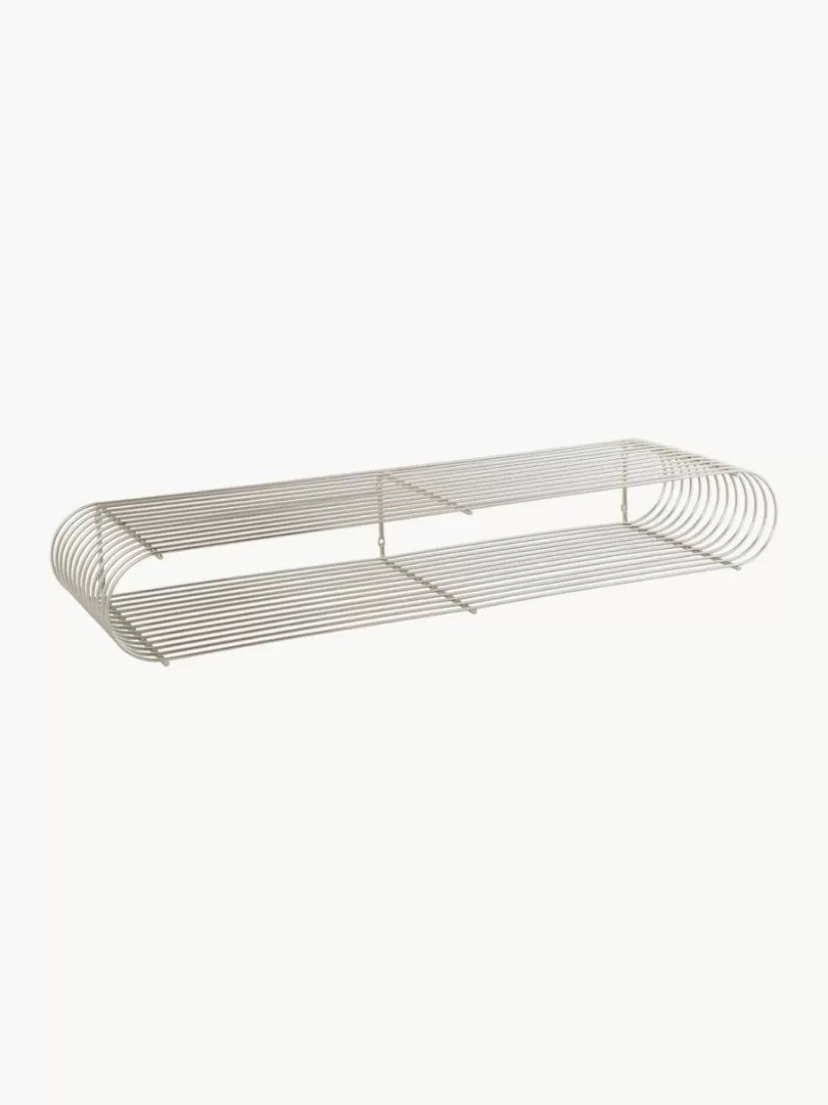 Regale-Aytm Metall-Wandregal Curva, B 80 cm Silberfarben, glänzend