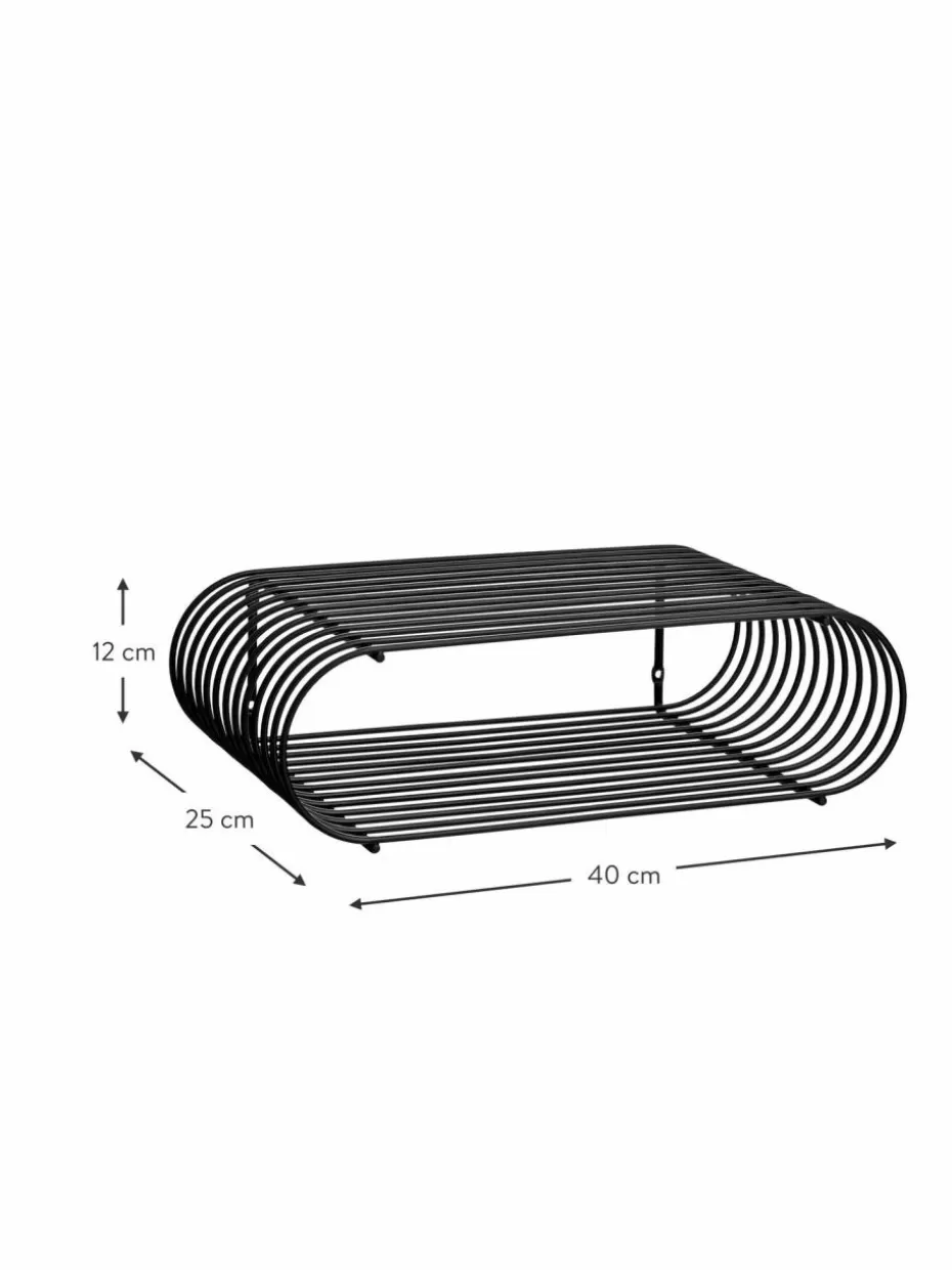Regale-Aytm Metall-Wandregal Curva, B 40 cm Schwarz, matt