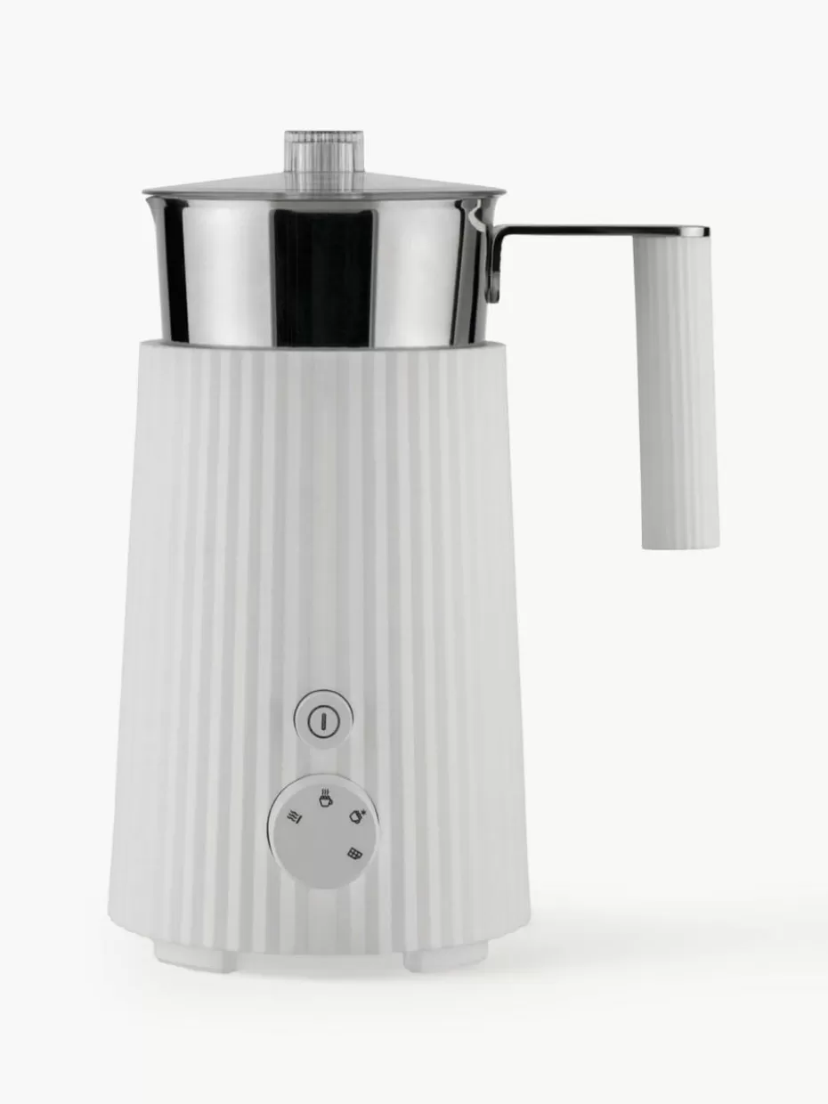 Kaffeemaschinen-Alessi Milchaufschäumer Plissé Off White, matt