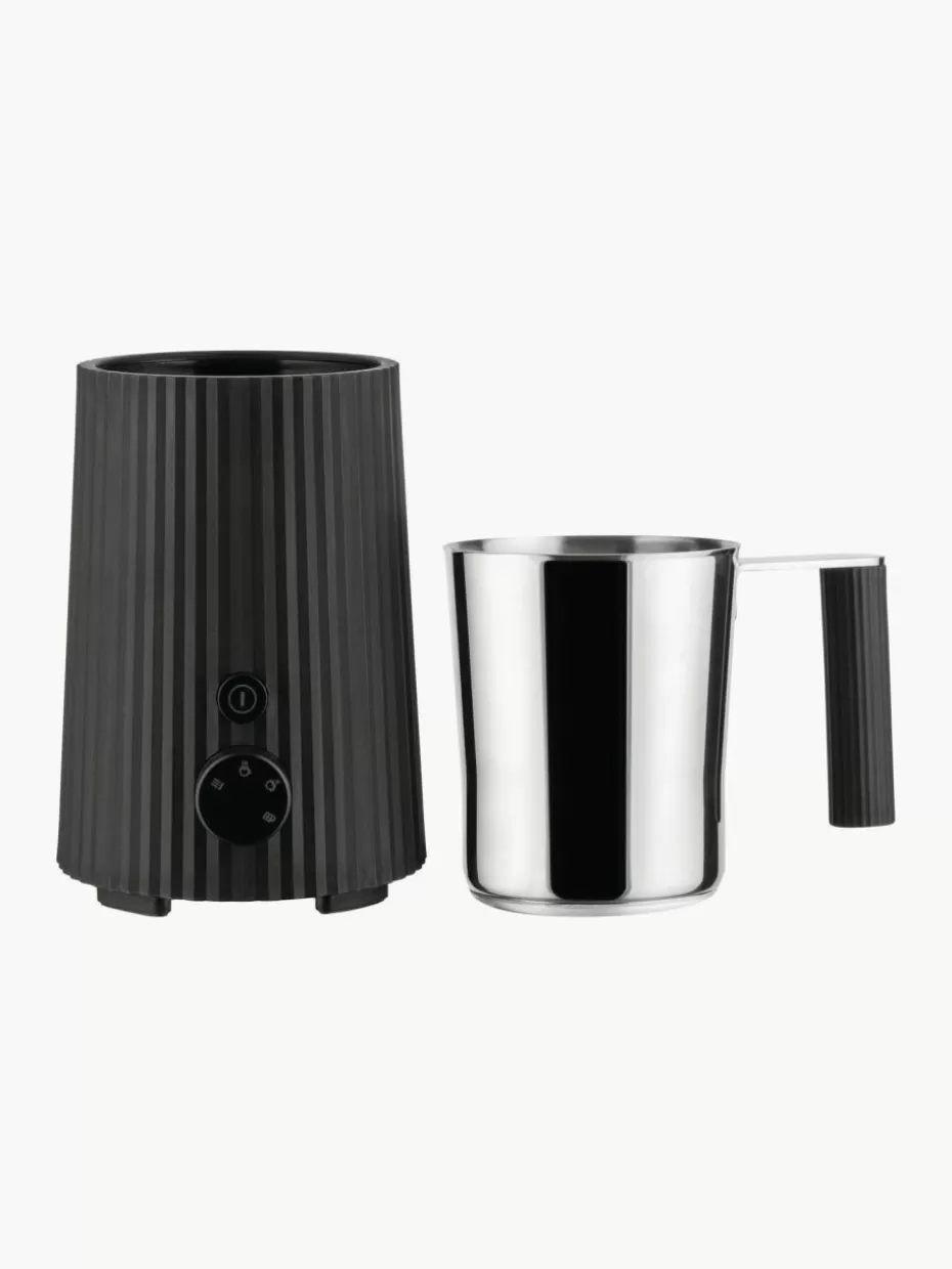Kaffeemaschinen-Alessi Milchaufschäumer Plissé Schwarz, matt