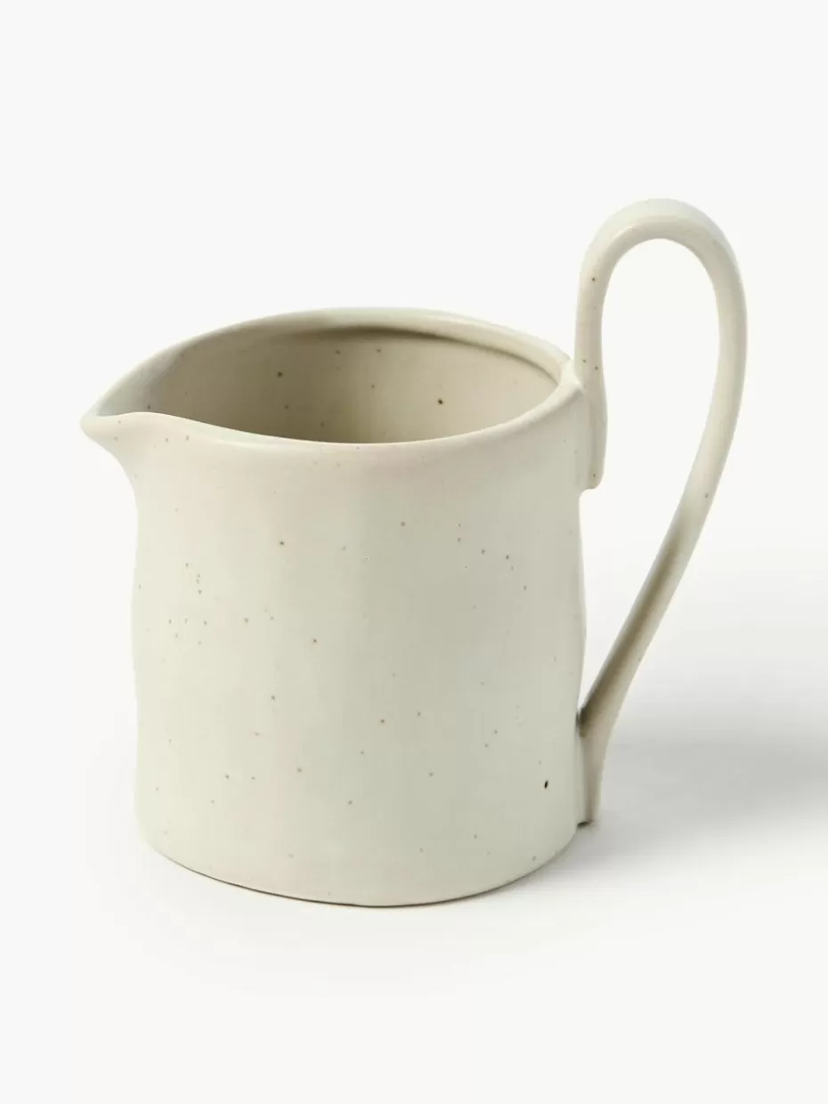 Nordic Celebrations | Kannen & Karaffen-ferm LIVING Milchkännchen Flow aus Steinzeug, 300 ml Off White, gesprenkelt
