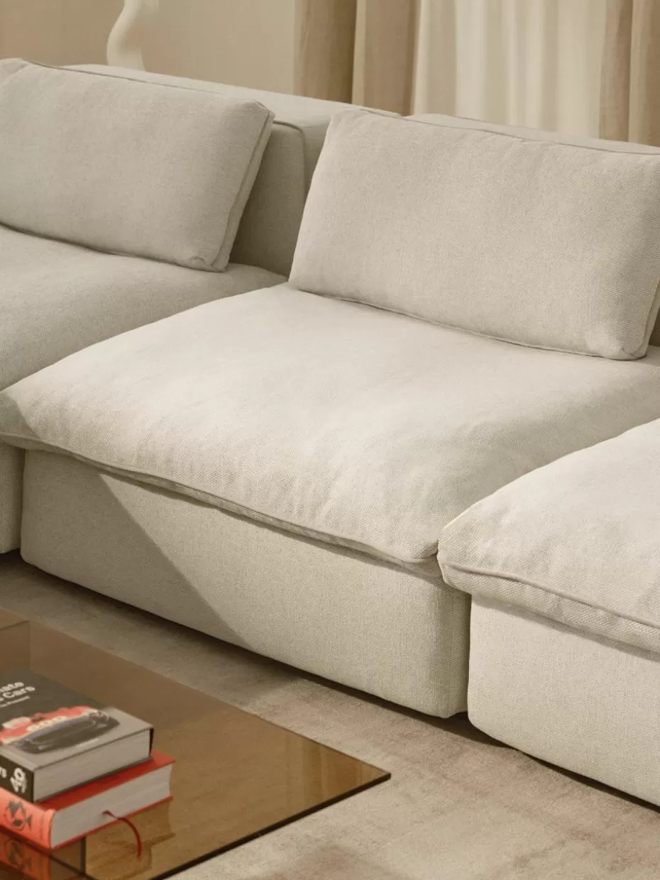 Sofas | Sofaserien-Westwing Collection Mittelmodul Felix Webstoff Hellbeige