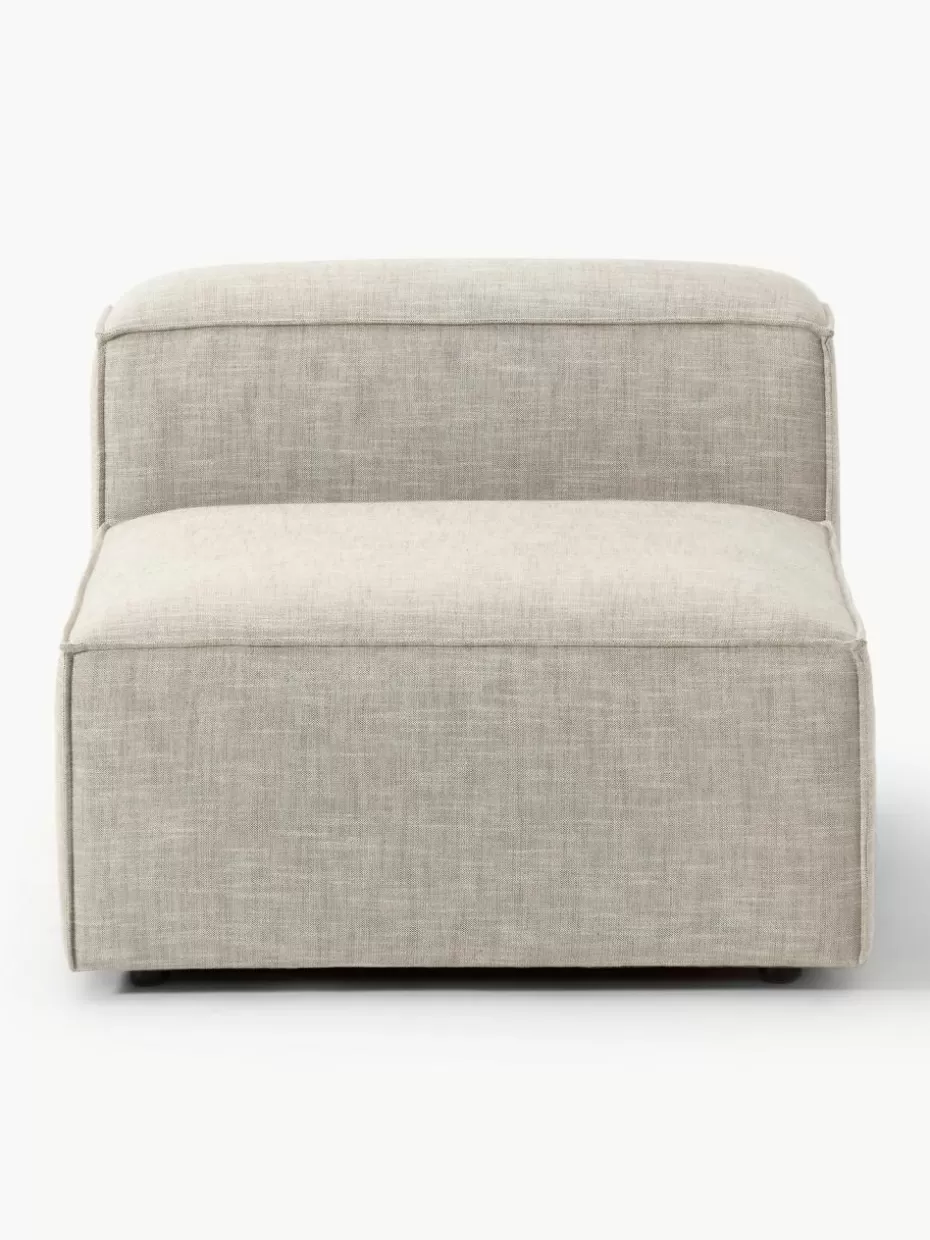 Sofaserien-Westwing Collection Mittelmodul Lennon aus Leinen-Mix Leinen-Mix Grau