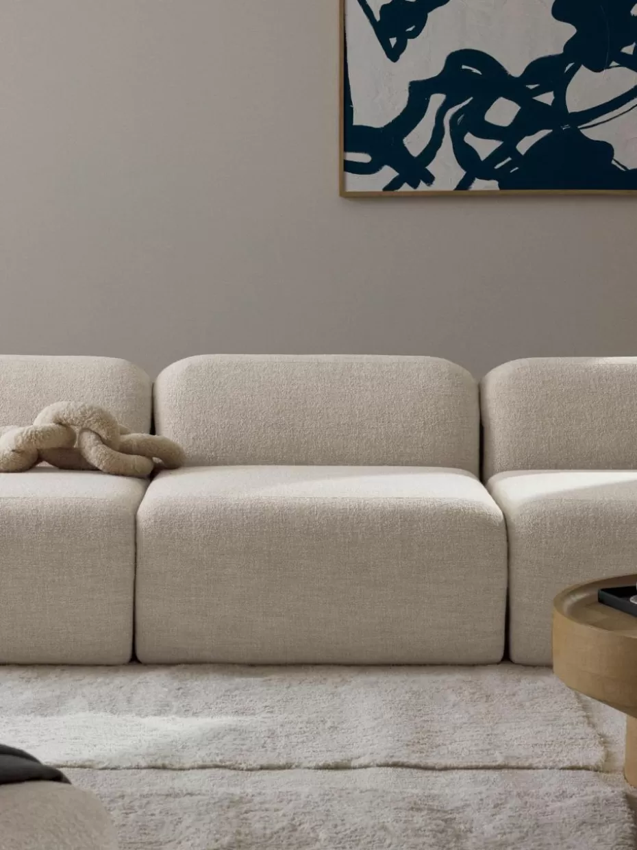 Sofas | Sofaserien-Westwing Collection Mittelmodul Wolke aus Bouclé Bouclé Hellbeige