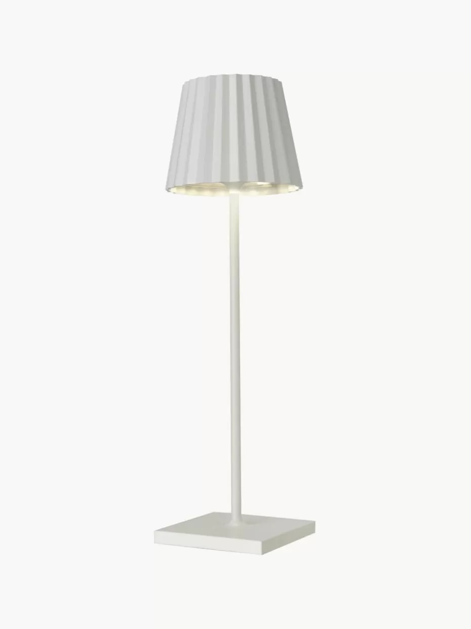 Outdoor Tischlampen | Led-Tischleuchten-Sompex Mobile dimmbare LED-Außentischlampe Trellia Weiß