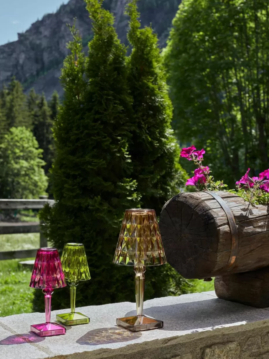 Outdoor Tischlampen | Led-Tischleuchten-Kartell Mobile dimmbare LED-Tischlampe Battery, H 37 cm Hellbraun