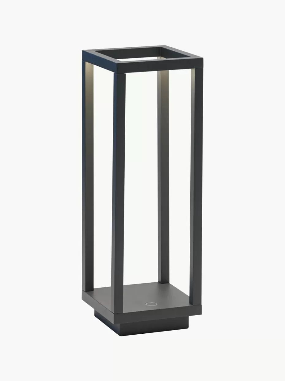 Outdoor Tischlampen | Led-Tischleuchten-Zafferano Mobile dimmbare LED-Tischlampe Home Pro Dunkelgrau