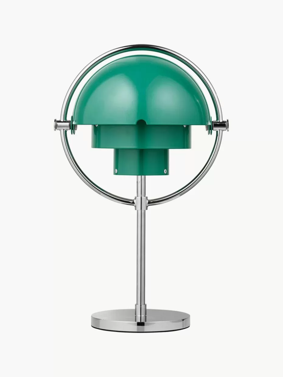 Kabellose Tischlampen-GUBI Mobile dimmbare Tischlampe Multi-Lite, verstellbar Türkisgrün matt, Silberfarben glänzend