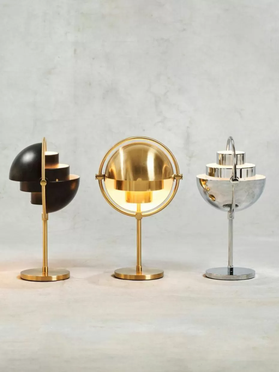 Kabellose Tischlampen-GUBI Mobile dimmbare Tischlampe Multi-Lite, verstellbar Goldfarben, glänzend
