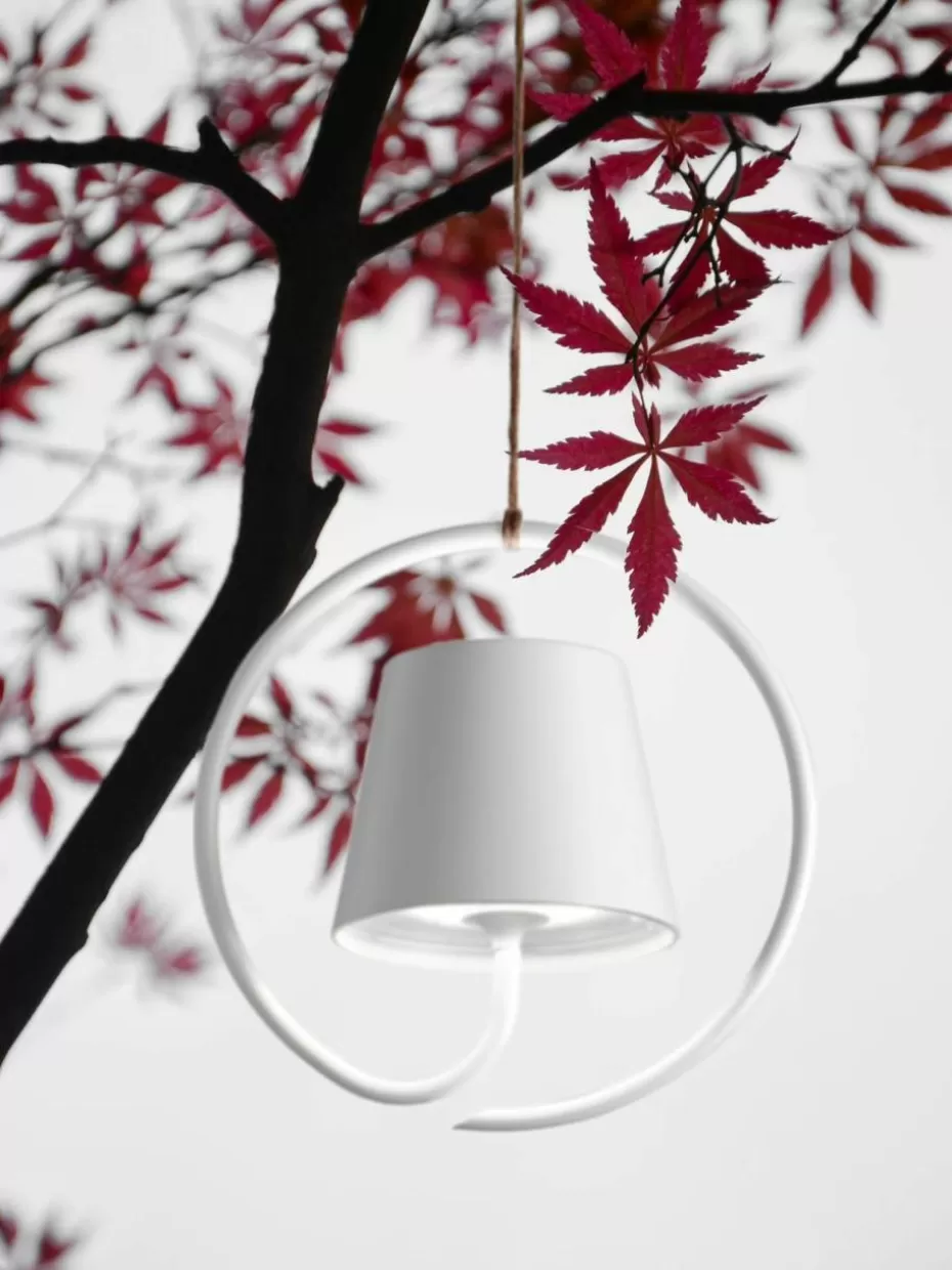 Pendelleuchten-Zafferano Mobile Outdoor LED-Pendelleuchte Poldina, dimmbar Weiß, matt
