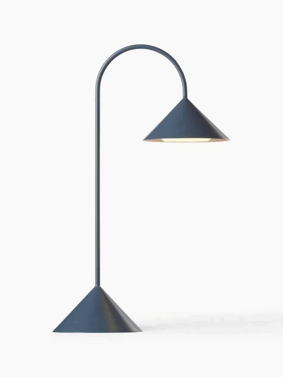 Outdoor Tischlampen | Kabellose Tischlampen-Frandsen Mobile Outdoor LED-Tischlampe Grasp, dimmbar Graublau, matt