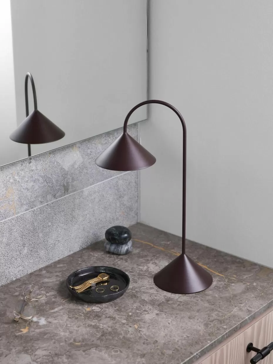 Outdoor Tischlampen | Kabellose Tischlampen-Frandsen Mobile Outdoor LED-Tischlampe Grasp, dimmbar Weinrot, matt