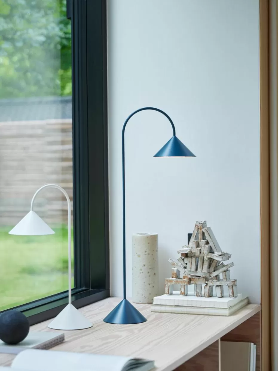 Outdoor Tischlampen | Kabellose Tischlampen-Frandsen Mobile Outdoor LED-Tischlampe Grasp, dimmbar Graublau, matt