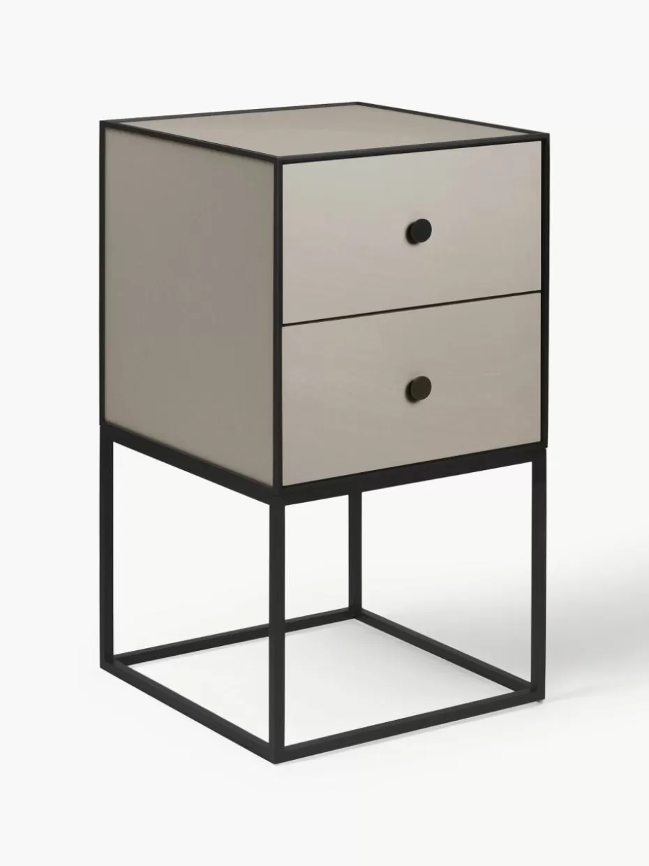 Kommoden & Sideboards-Audo Copenhagen Modul Frame aus Holz und Metall Greige, Schwarz
