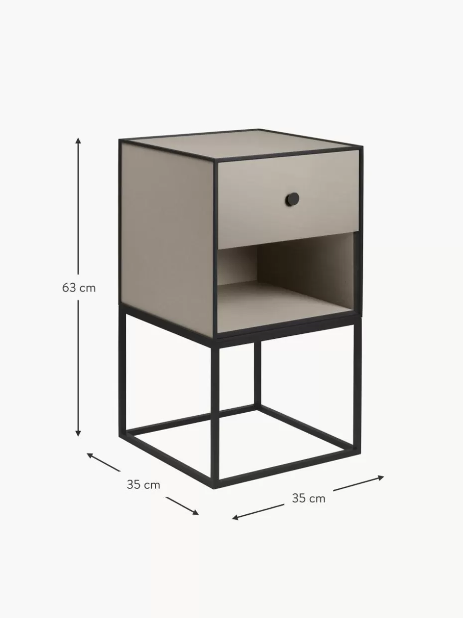 Kommoden & Sideboards-Audo Copenhagen Modul Frame aus Holz und Metall Greige, Schwarz