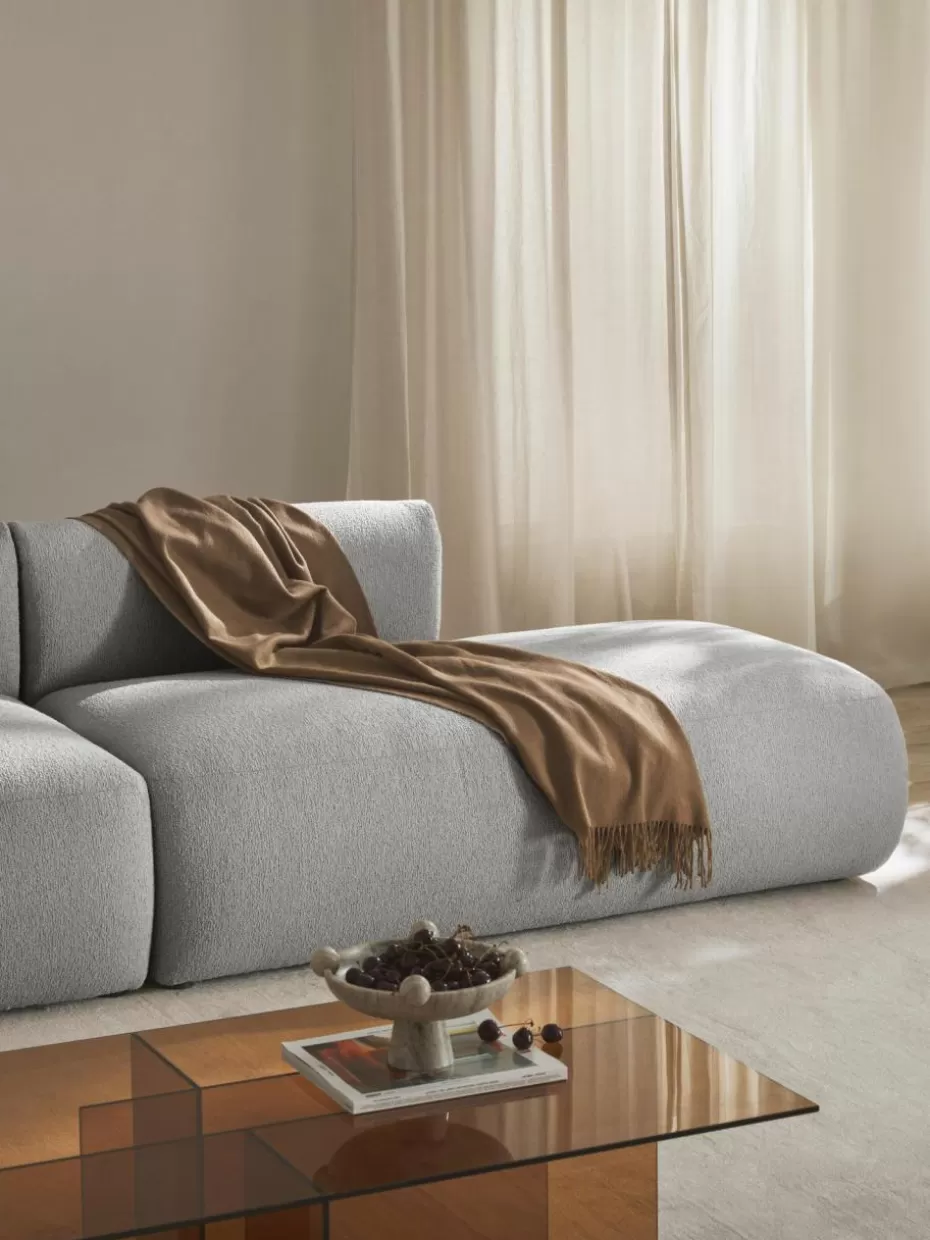 Sofas | Sofaserien-Westwing Collection Modulare Bouclé-Ottomane Sofia Bouclé Hellgrau