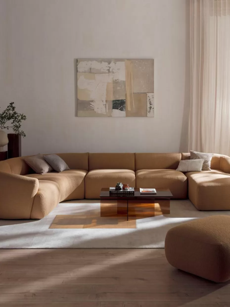Sofas | Sofaserien-Westwing Collection Modulare Bouclé-Wohnlandschaft Sofia Bouclé Beige