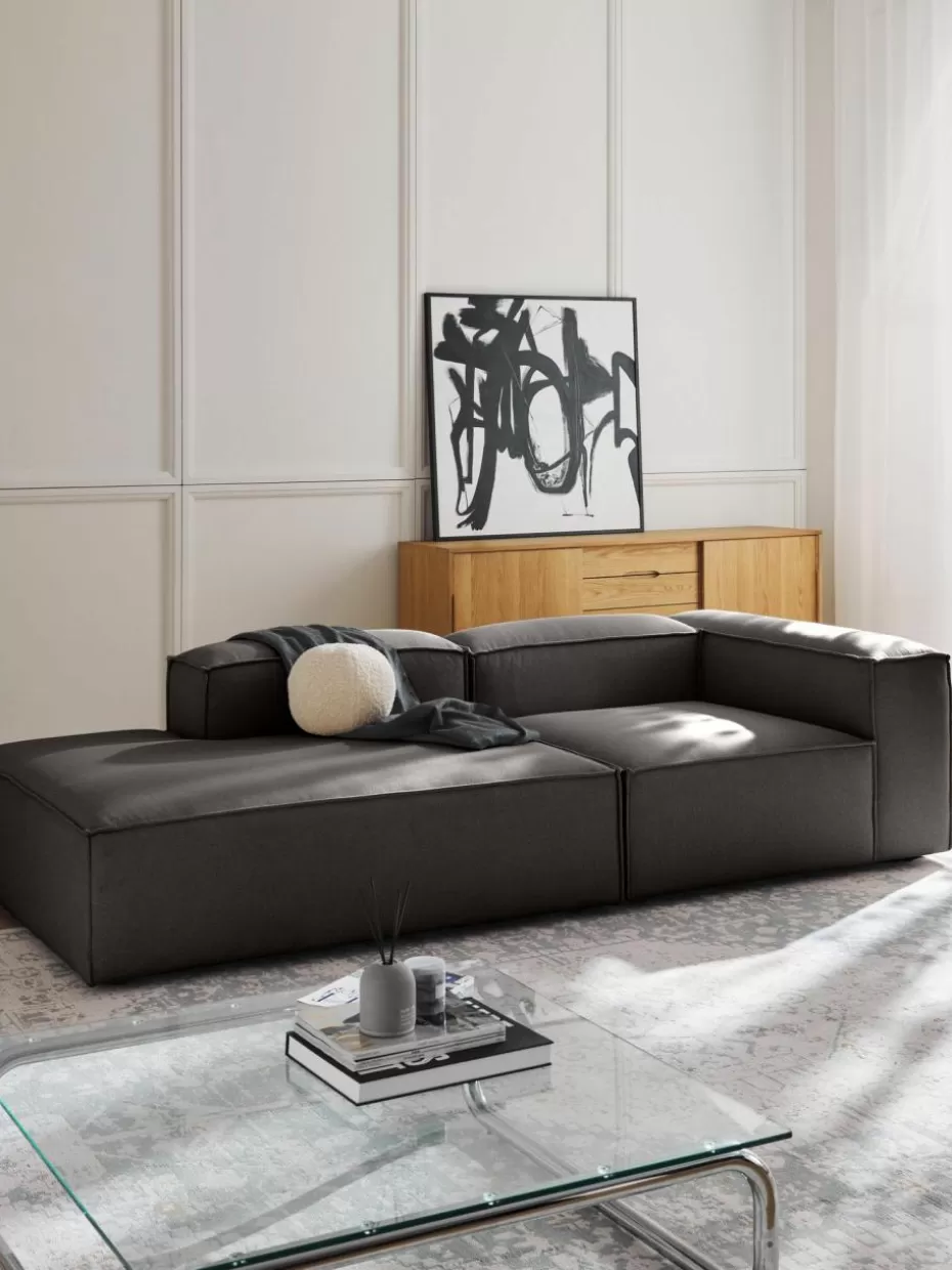 Sofas | Sofaserien-Westwing Collection Modulare Ottomane Lennon Webstoff Anthrazit