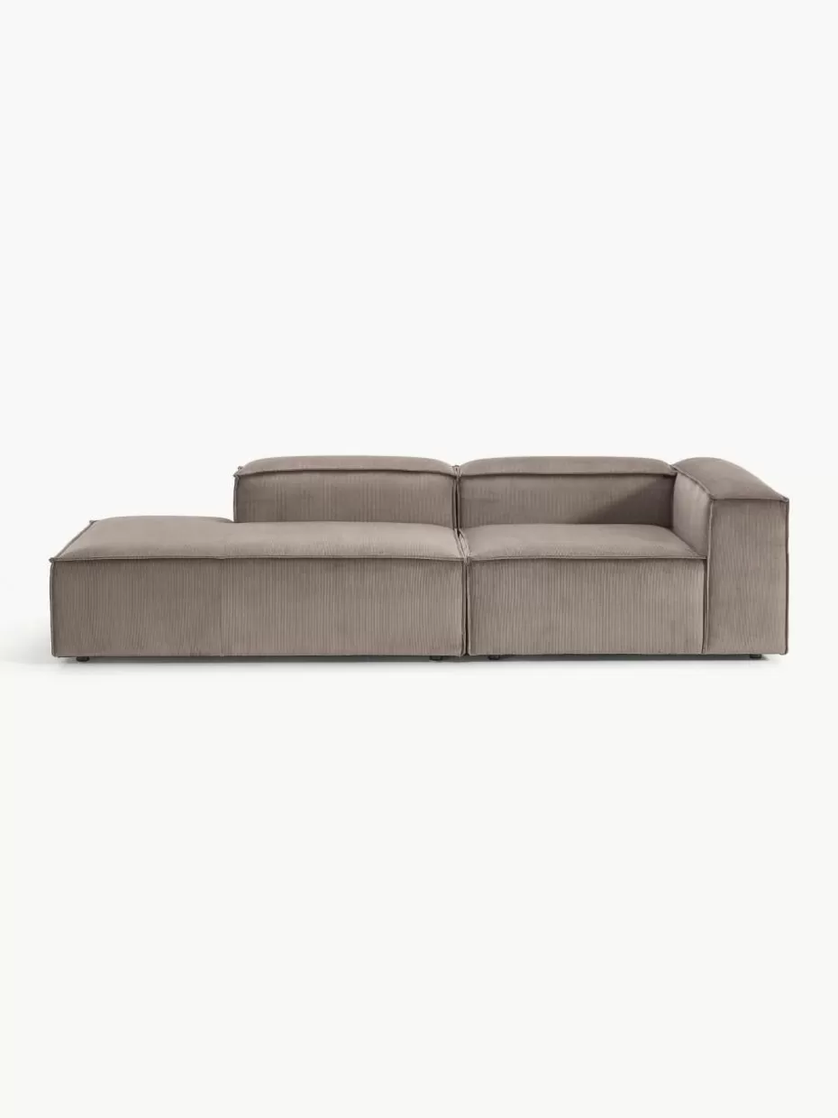 Sofas | Sofaserien-Westwing Collection Modulare Ottomane Lennon aus Cord Cord Taupe