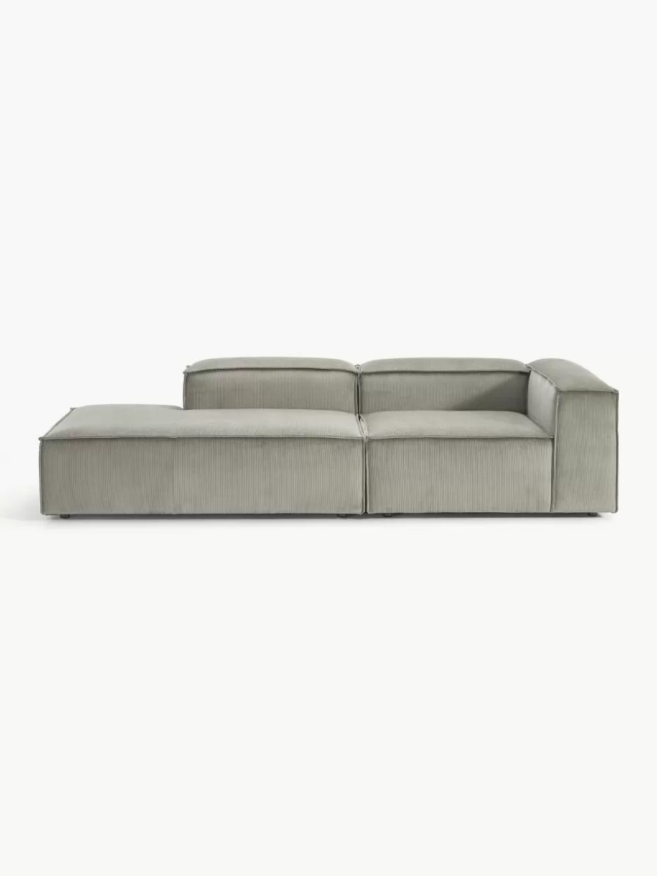 Sofas | Sofaserien-Westwing Collection Modulare Ottomane Lennon aus Cord Cord Grau
