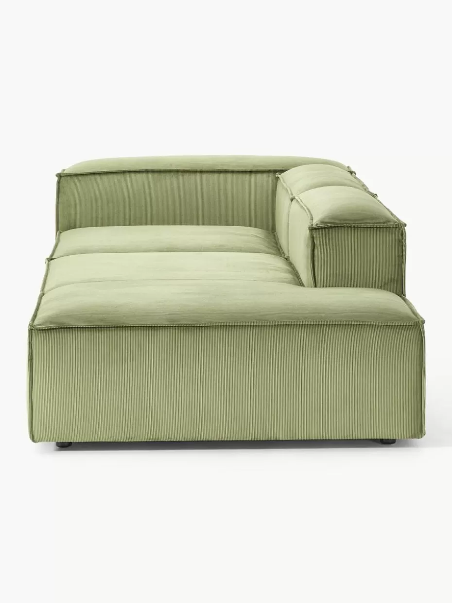 Sofas | Sofaserien-Westwing Collection Modulare Ottomane Lennon aus Cord Cord Olivgrün