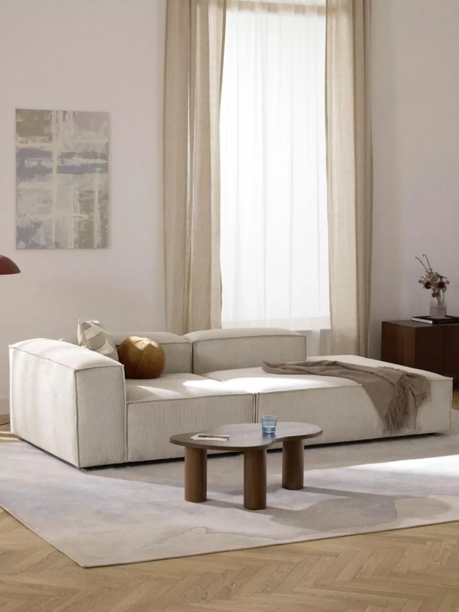 Sofas | Sofaserien-Westwing Collection Modulare Ottomane Lennon aus Cord Cord Hellbeige