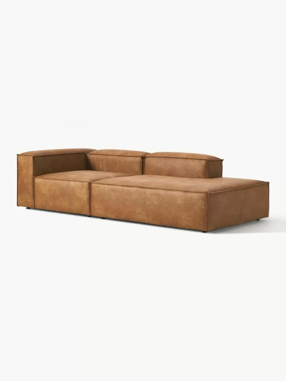 Sofas | Sofaserien-Westwing Collection Modulare Ottomane Lennon aus recyceltem Leder Leder Braun