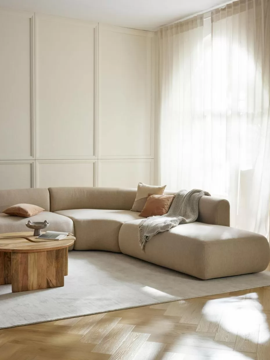 Sofas | Sofaserien-Westwing Collection Modulare Ottomane Sofia Webstoff Hellbeige