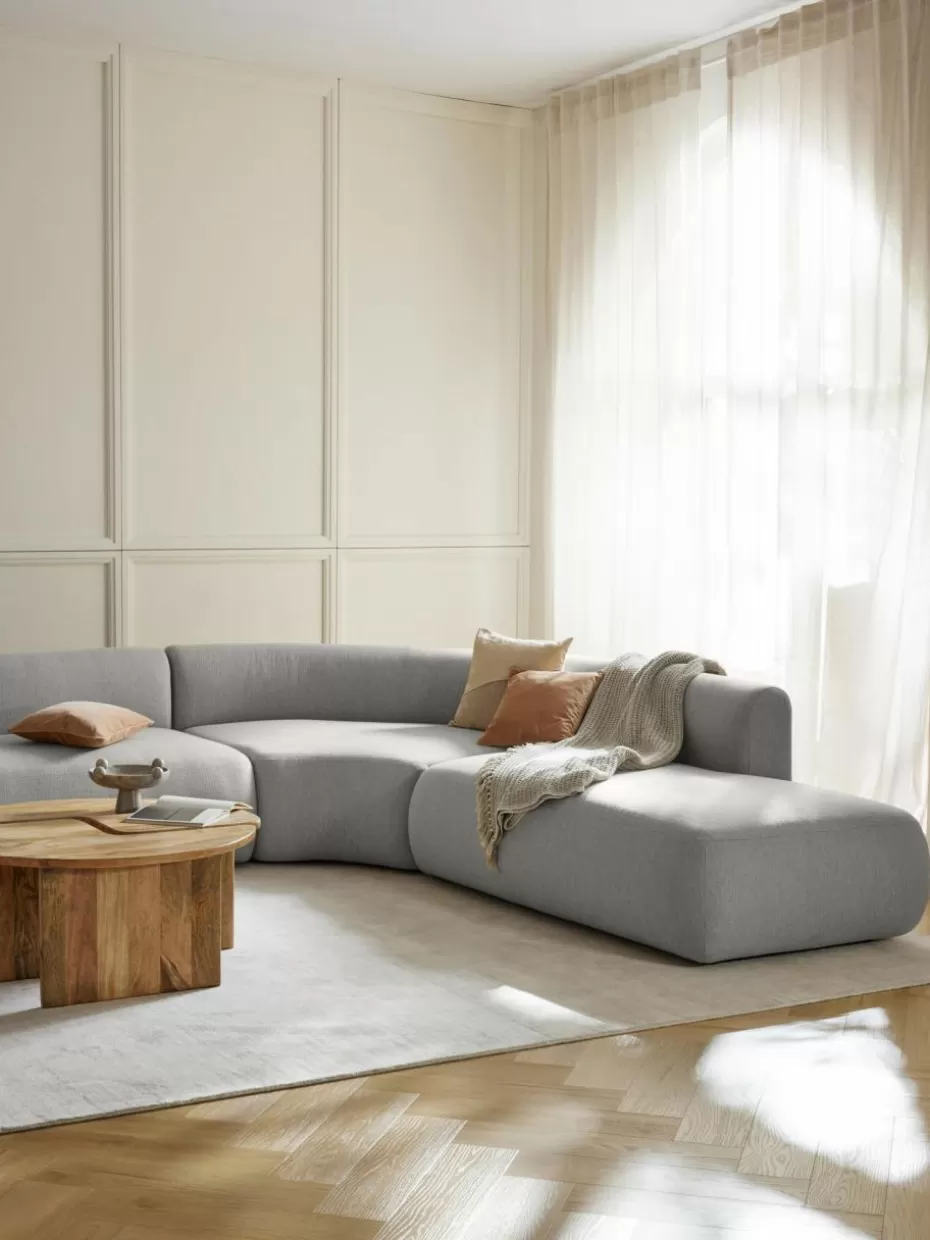 Sofas | Sofaserien-Westwing Collection Modulare Ottomane Sofia Webstoff Grau