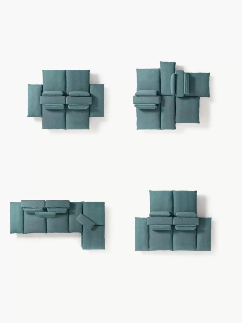 Sofas | Sofaserien-Westwing Collection Modulare Wohnlandschaft Felix Webstoff Türkisgrün