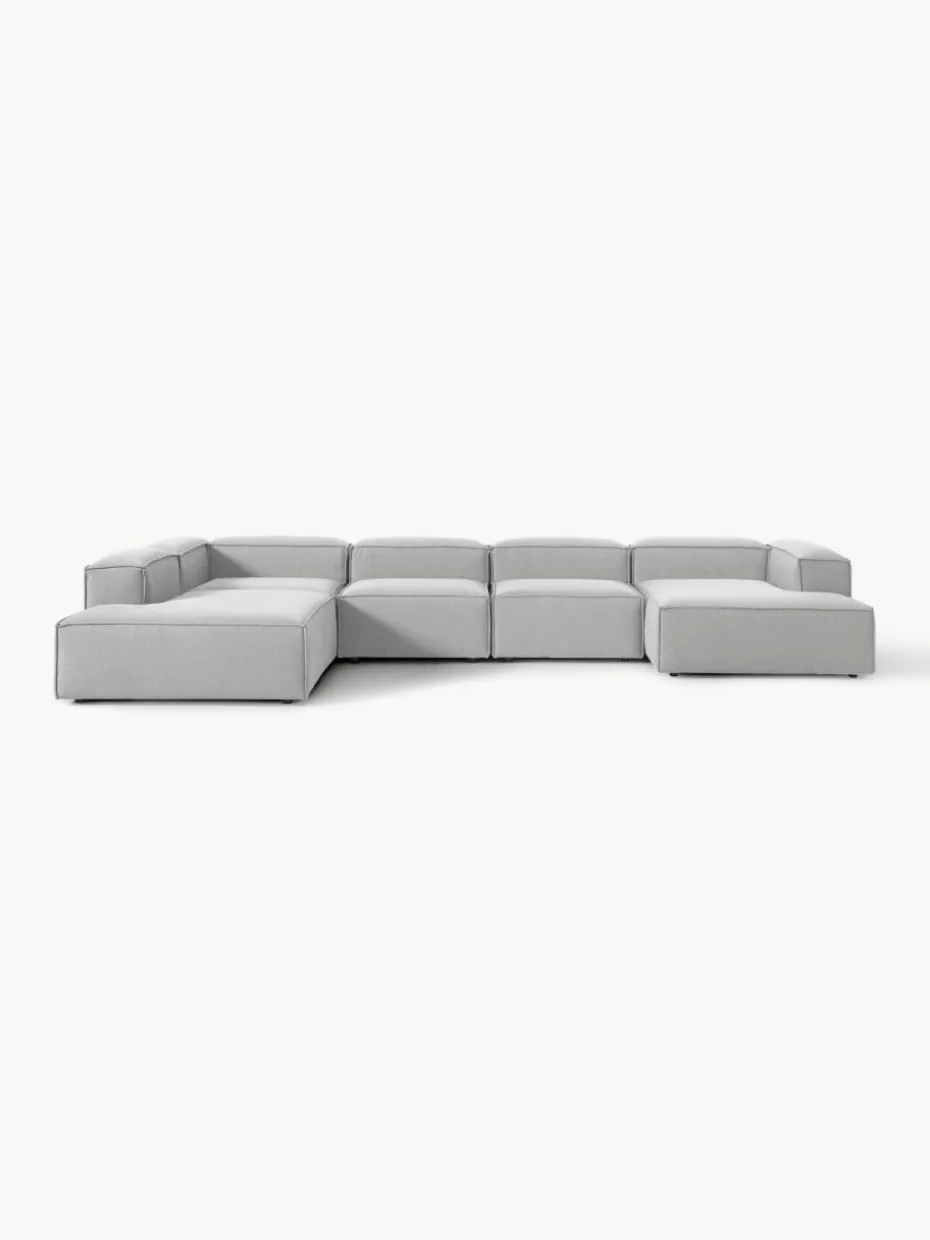 Sofas | Sofaserien-Westwing Collection Modulare Wohnlandschaft Lennon Webstoff Grau